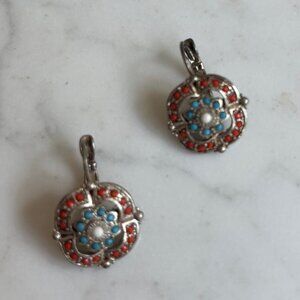 Silver turquoise earrings